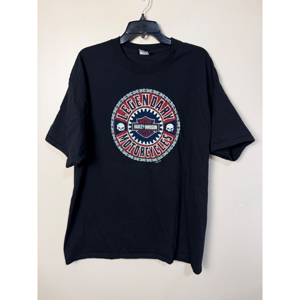 Harley-Davidson Mens T-Shirt 2XL Black Legendary Motorcycles Baxters Bidwell OH